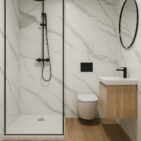 Płyty PCV marmurowe Light White w łazience