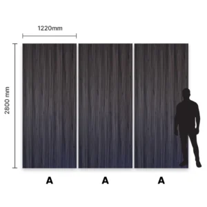 Panel węglowy drewniany Chocolate Wood - wymiary