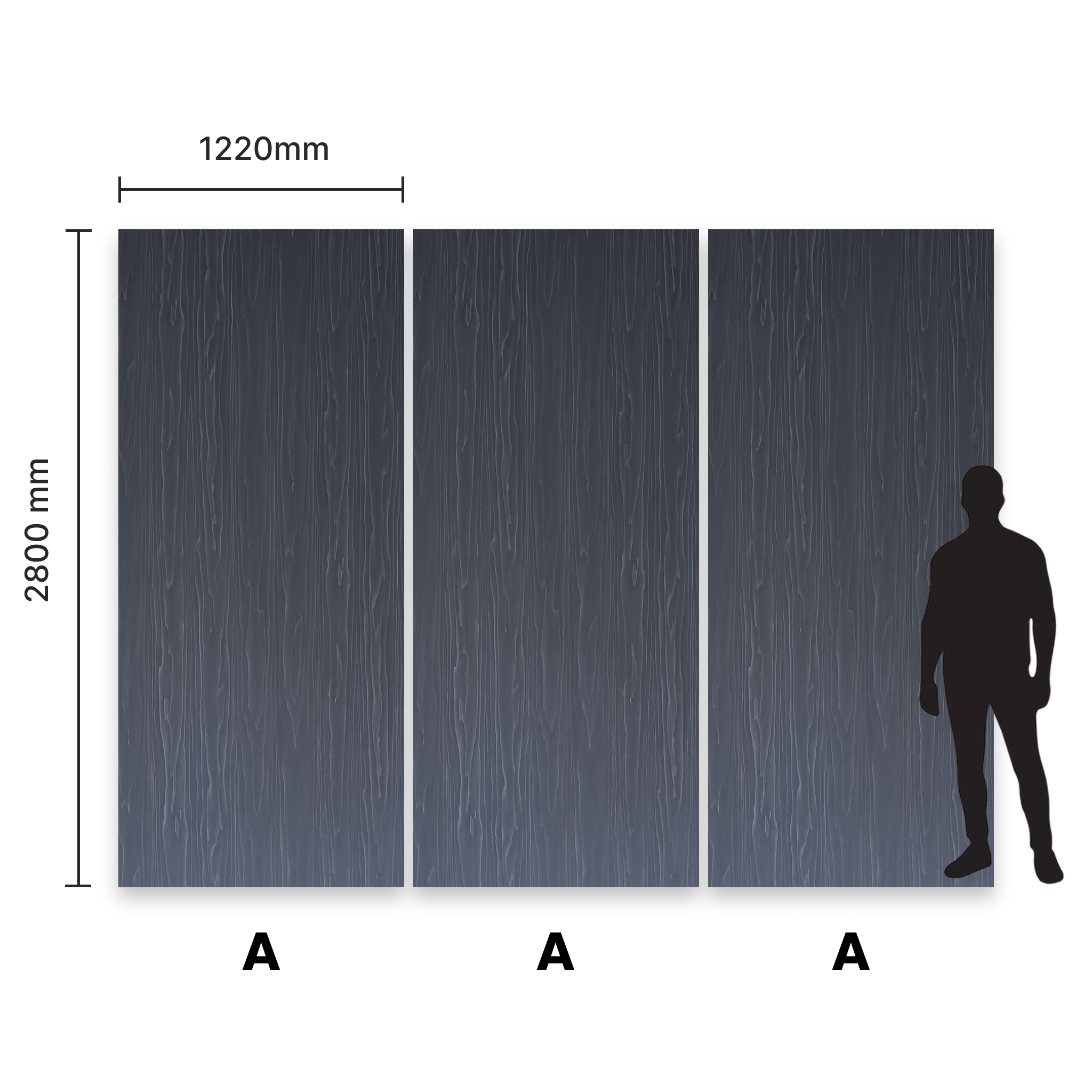 Panel węglowy drewnopodobny ciemny Dark Wood - wymiary