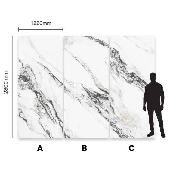 Panel węglowy kamienny szary Light Grey Stone - wymiary