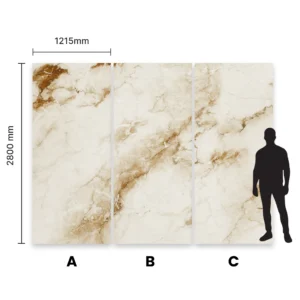 Płyta węglowa PCV marmurowy piaskowy Light Sand Premium - realne wymiary 2800 x 1215 mm