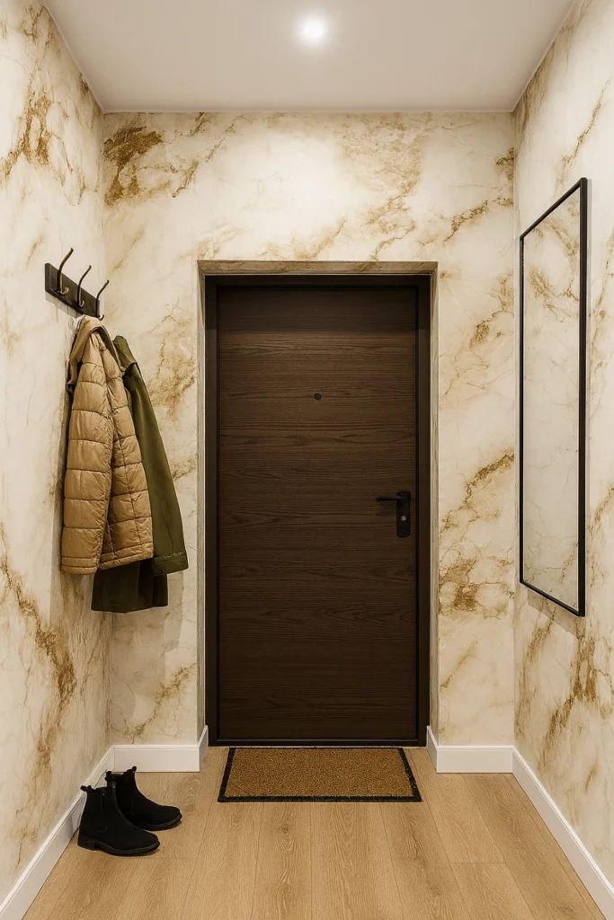 Płyty PCV Light Sand Premium w korytarzu