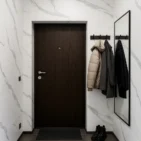 Płyty PCV imitujące marmur Light White Premium w korytarzu