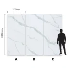 Płyta węglowa PVC Marmurowy Light White Premium - Wymiary