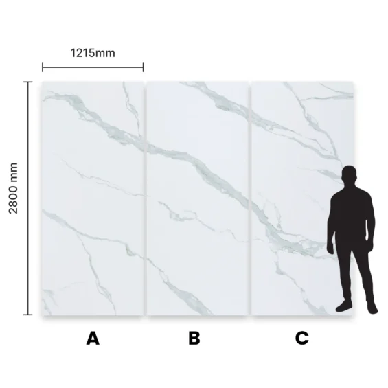 Płyta węglowa PVC Marmurowy Light White Premium - Wymiary