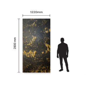 Realne wymiary forniru kamiennego BLACK GOLD Stone 2800mm x 1220 mm