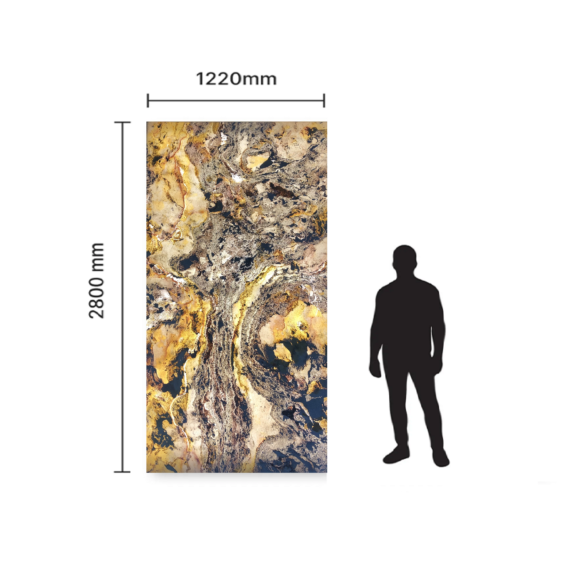 Fornir kamienny Daft Stone do podświetlenia z wymiarami realnymi 2800mm x 1220mm