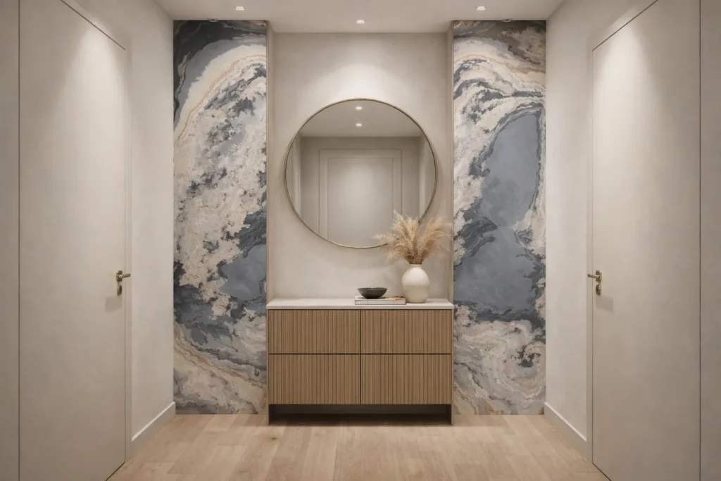 Wizualizacja korytarza kamieniem w rolce Pandora Stone firmy Marblex