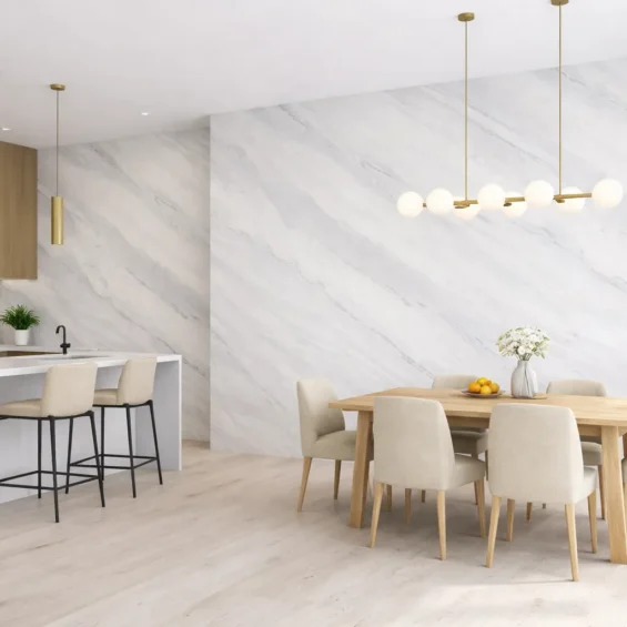 Wizualizacja kuchni i jadalni wykonanej fronirem kamiennym ARCTIC STONE 280x122 Wizualizacja kuchni i jadalni wykonanej fronirem kamiennym ARCTIC STONE 280x122