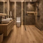 Wizualizacja łazienki fornirem kamiennym Earth Stone firmy Marblex