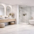 Wizualizacja łazienki wykonanej fronirem kamiennym ARCTIC STONE 280x122