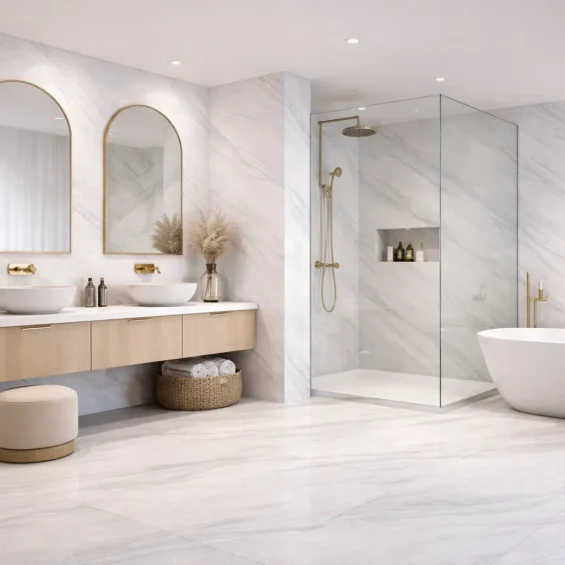 Wizualizacja łazienki wykonanej fronirem kamiennym ARCTIC STONE 280x122 Wizualizacja łazienki wykonanej fronirem kamiennym ARCTIC STONE 280x122