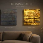 Moduł świetlny burning forest włączony i wyłączony