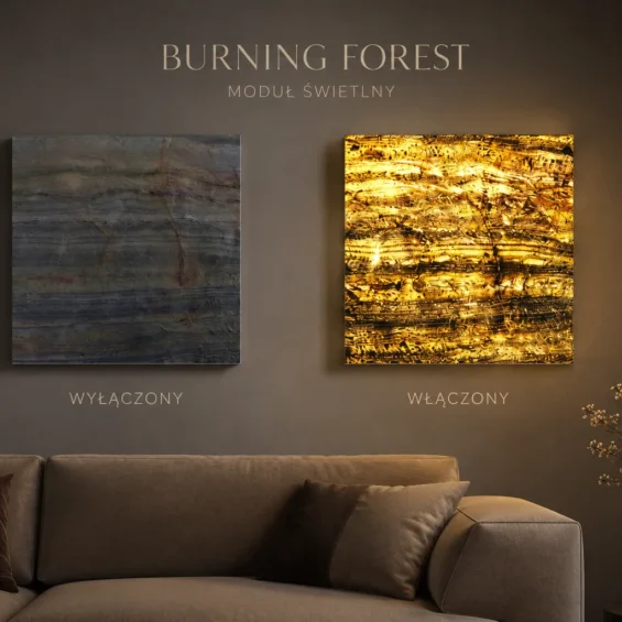 Moduł świetlny burning forest włączony i wyłączony Moduł świetlny burning forest włączony i wyłączony
